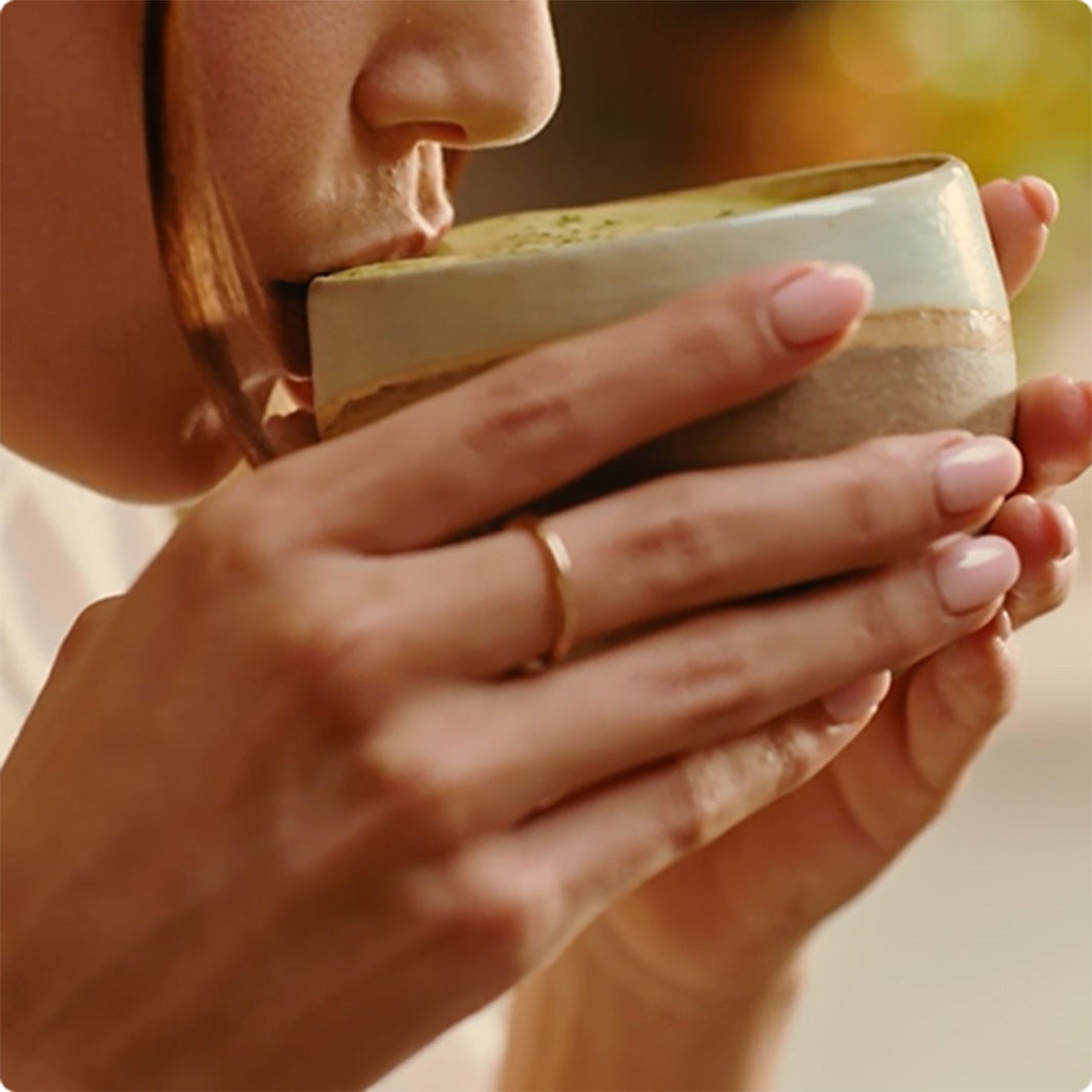 Latte de café y matcha