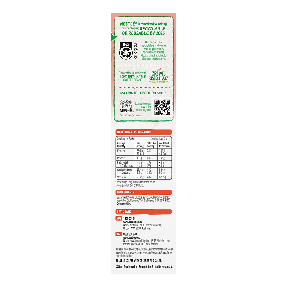 NESCAFÉ® Iced Cappuccino sachets Nescafé AU