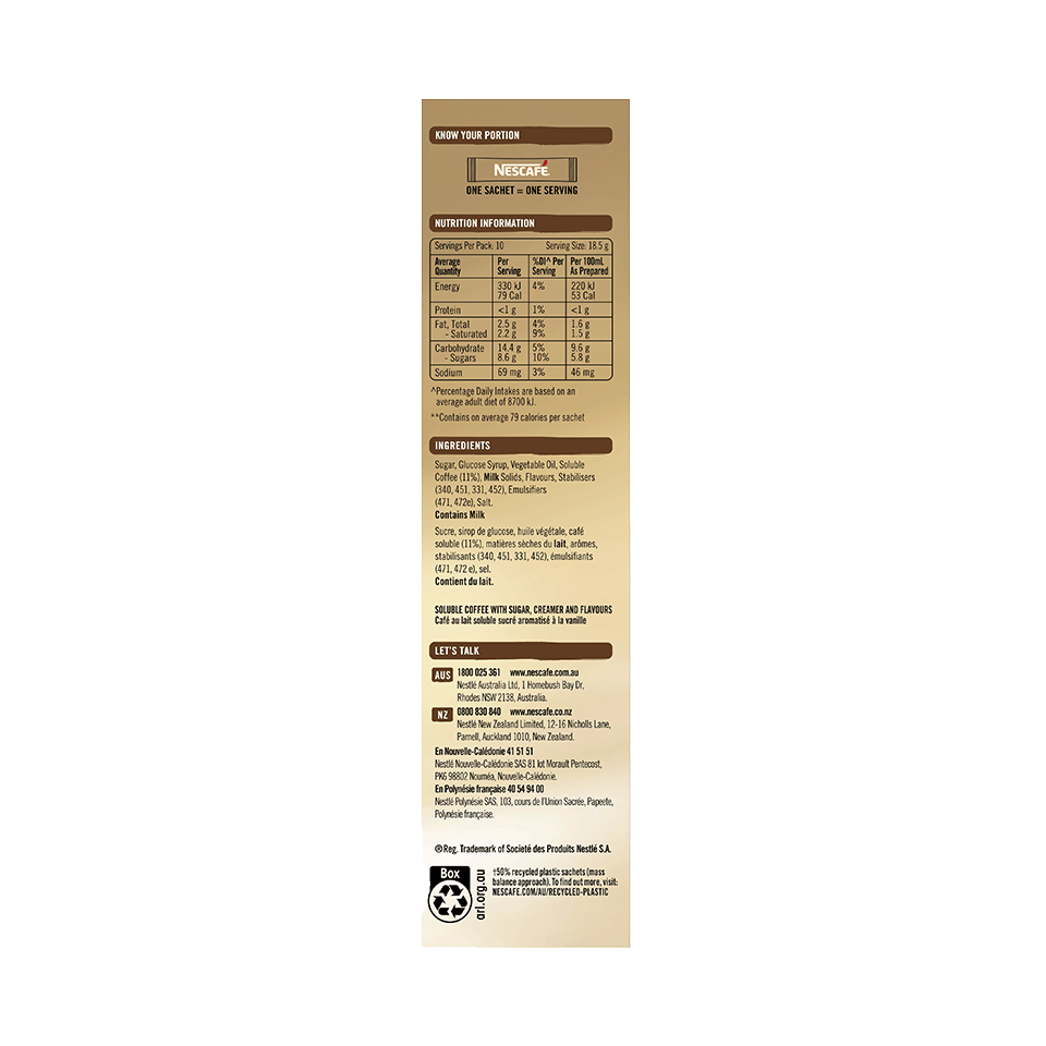 NESCAFÉ® Vanilla Latte sachets