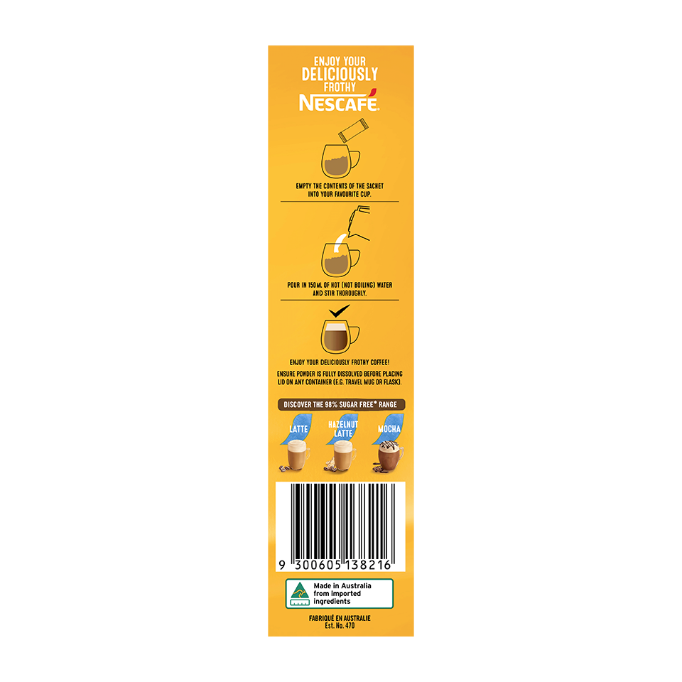 NESCAFÉ® 98% Sugar Free Caramel Latte