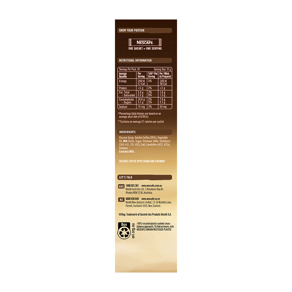 NESCAFÉ® Double Shot Latte sachets