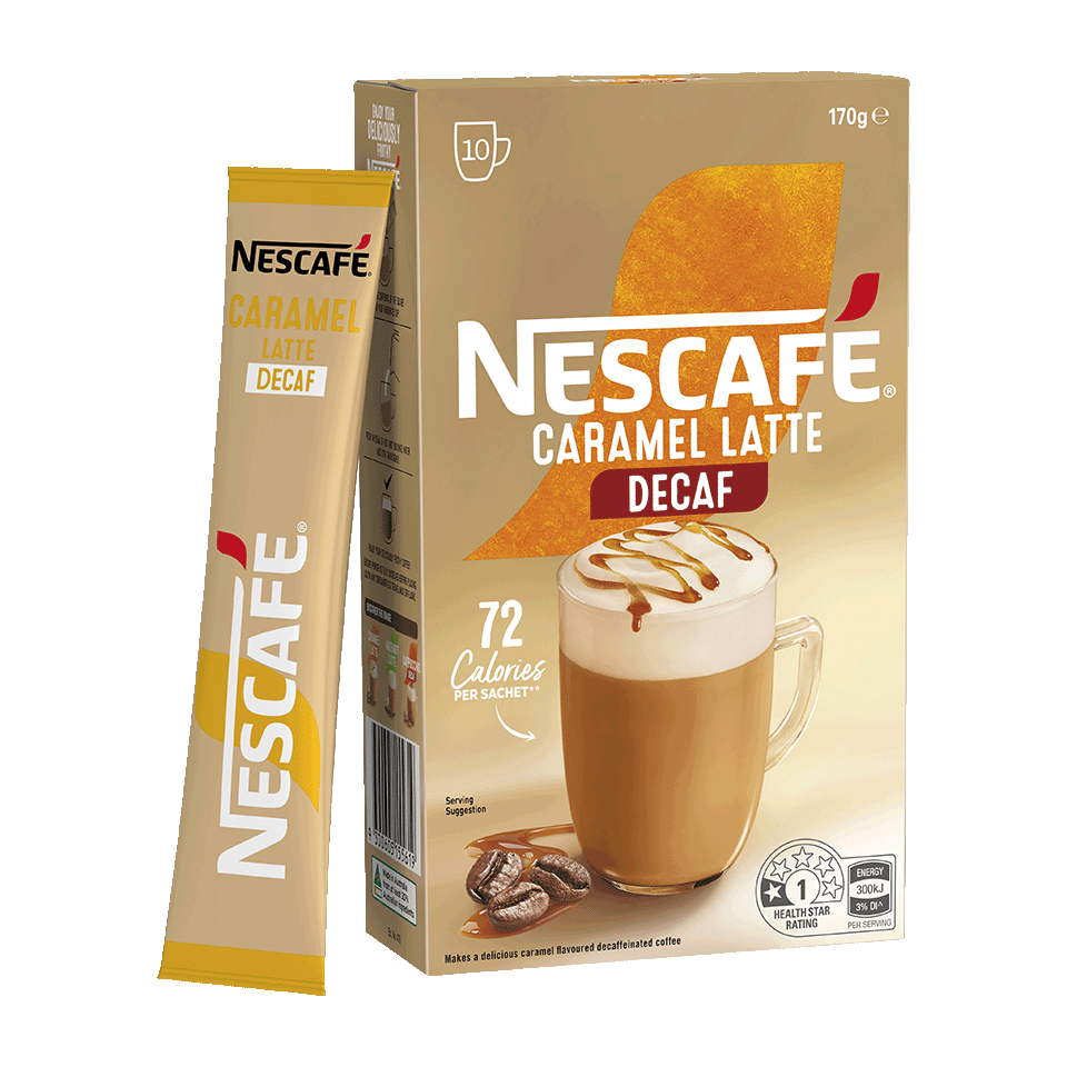 NESCAFÉ® Caramel Latte Decaf Sachets