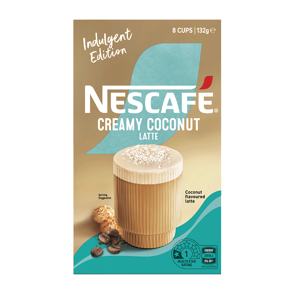 Nescafe Creamy coconut Latte Sachets pack artwork