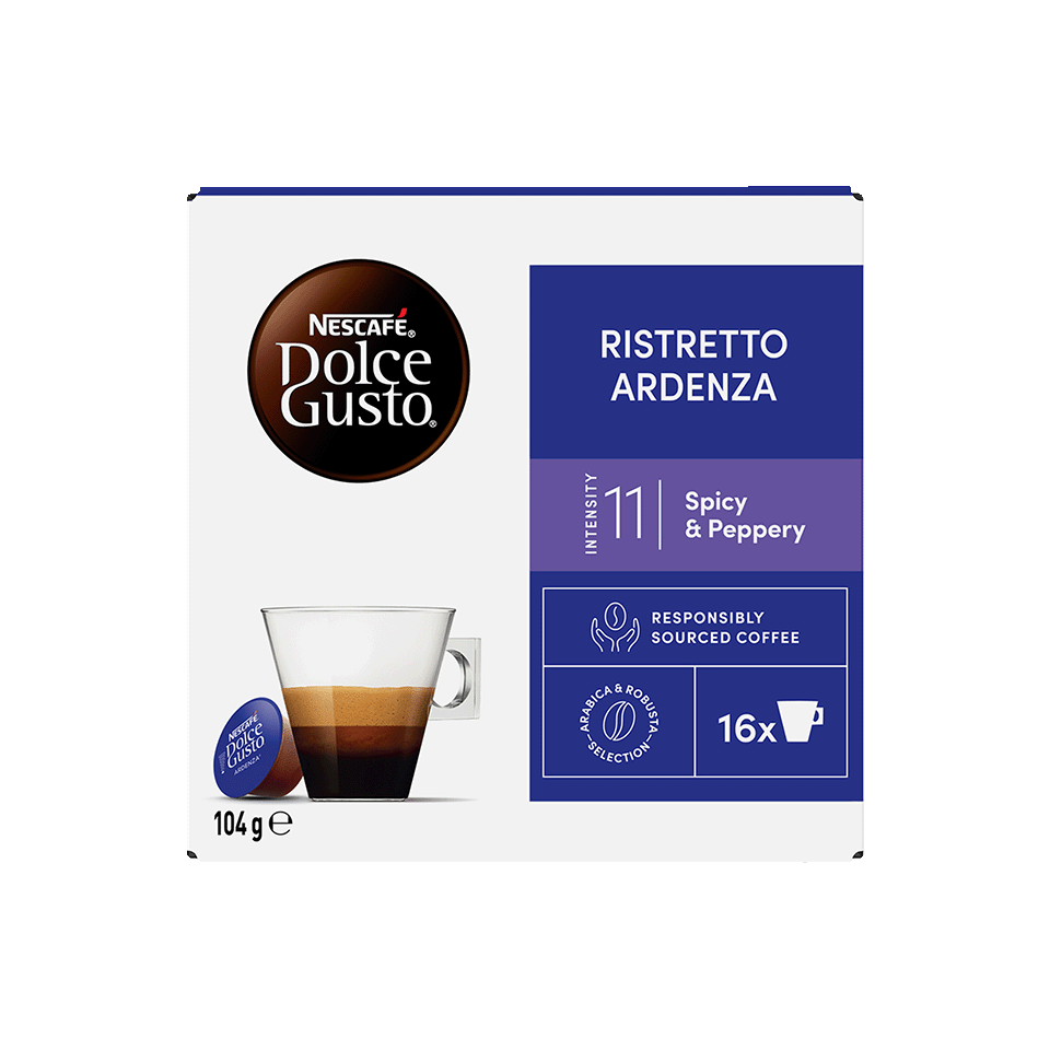 100 Espresso Ristretto Ardenza Coffee Pods For Dolce Gusto Machines - Intense, Smoky, Peppery Roast