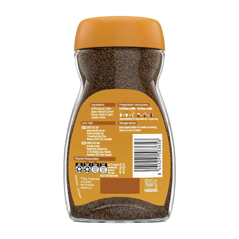 nescafé rich caramel jar