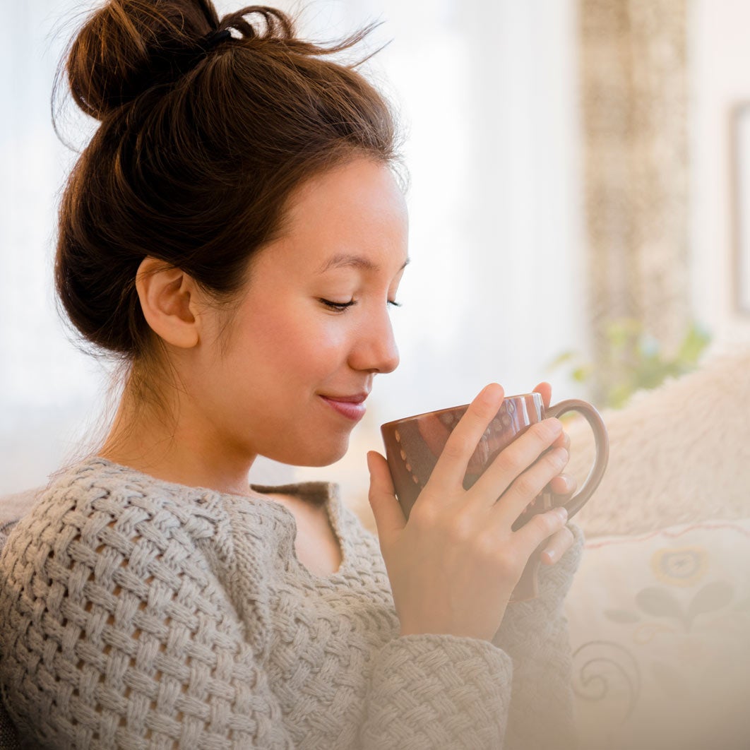 Woman drinking coffee