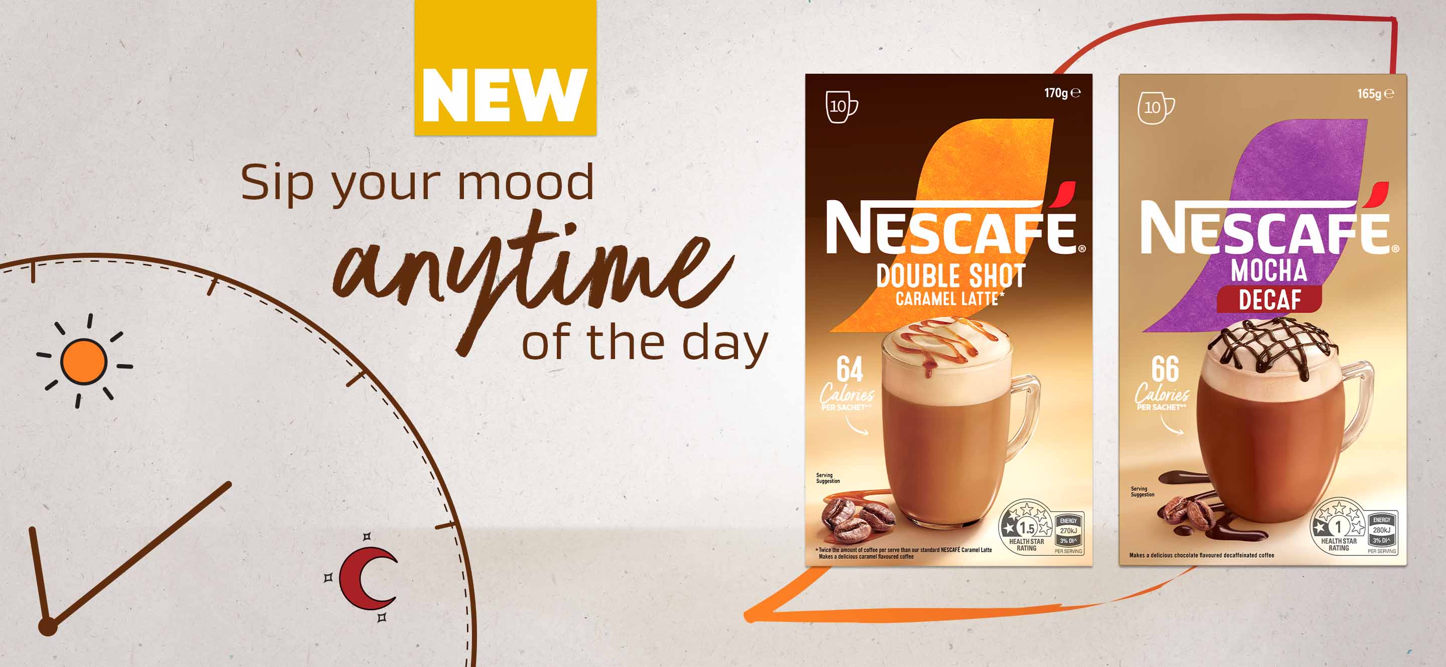 Double Shot Caramel Latte and Mocha Decaf