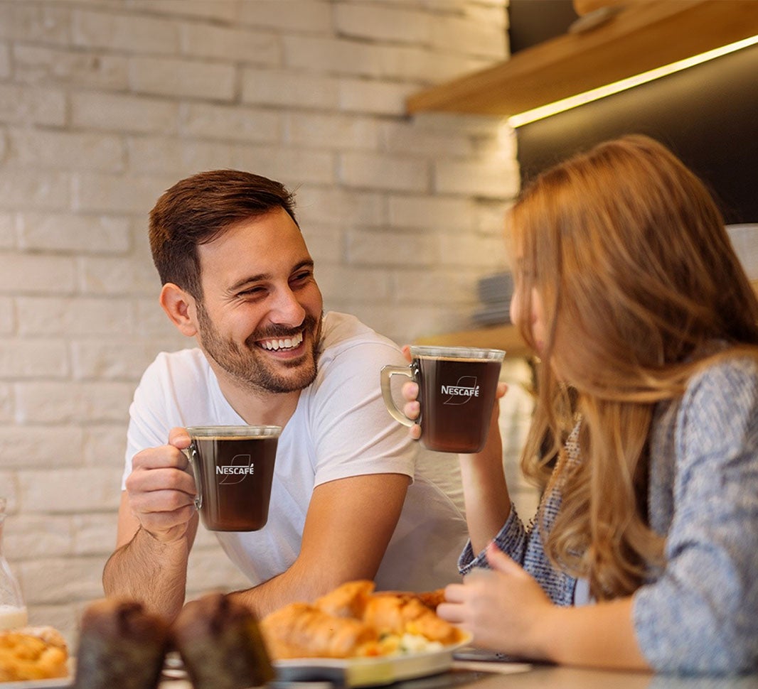 Couple sharing a coffee moment