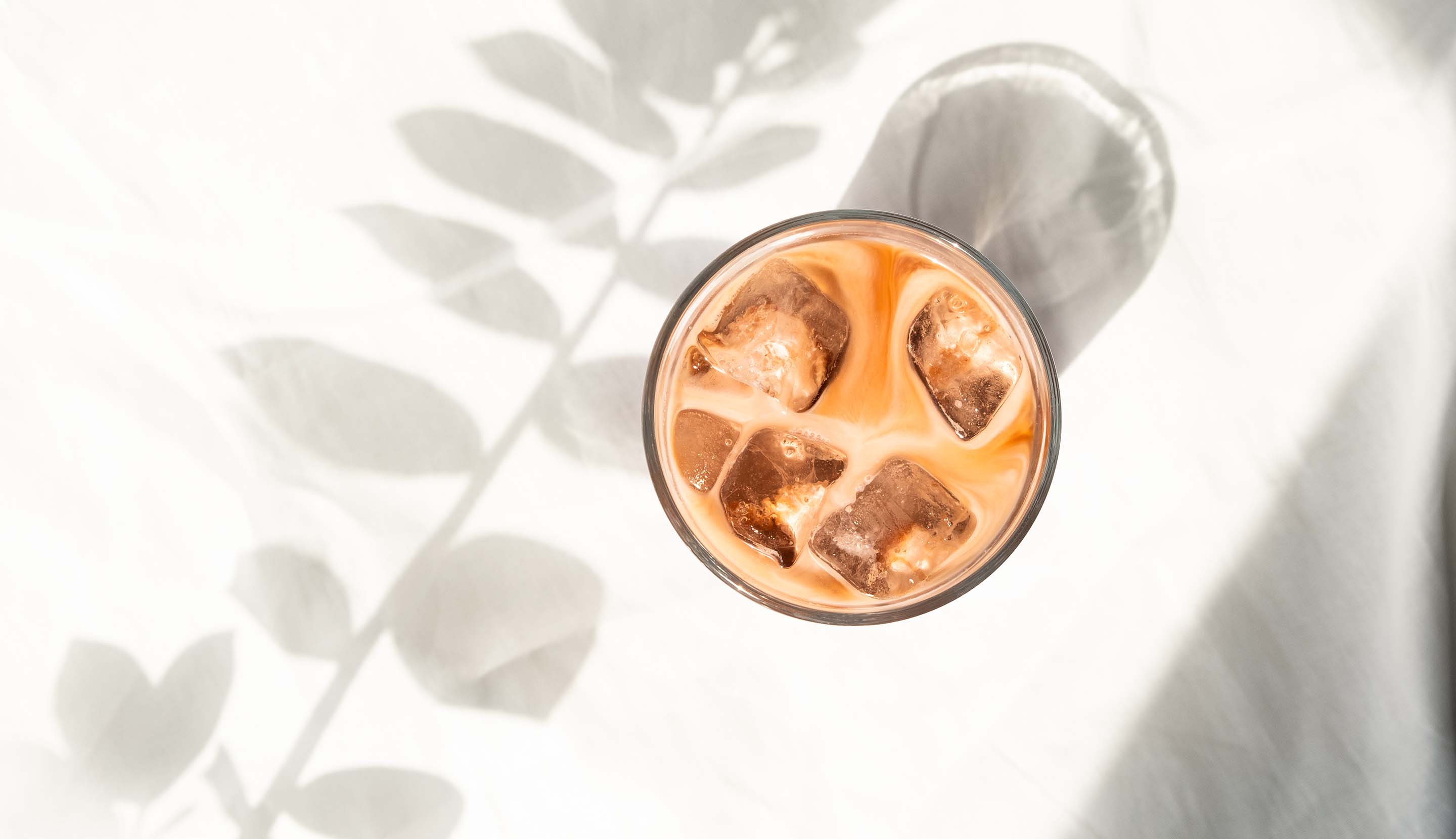 Iced cappuccino in glass