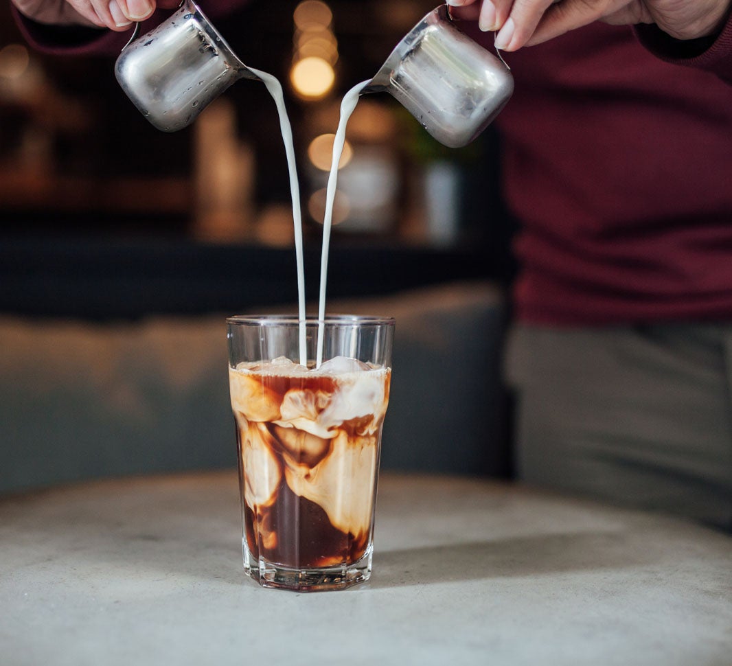 Making iced cappuccino