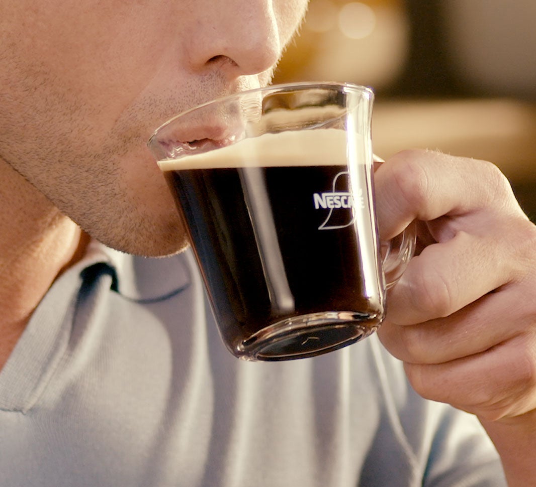 Sipping a cup of americano