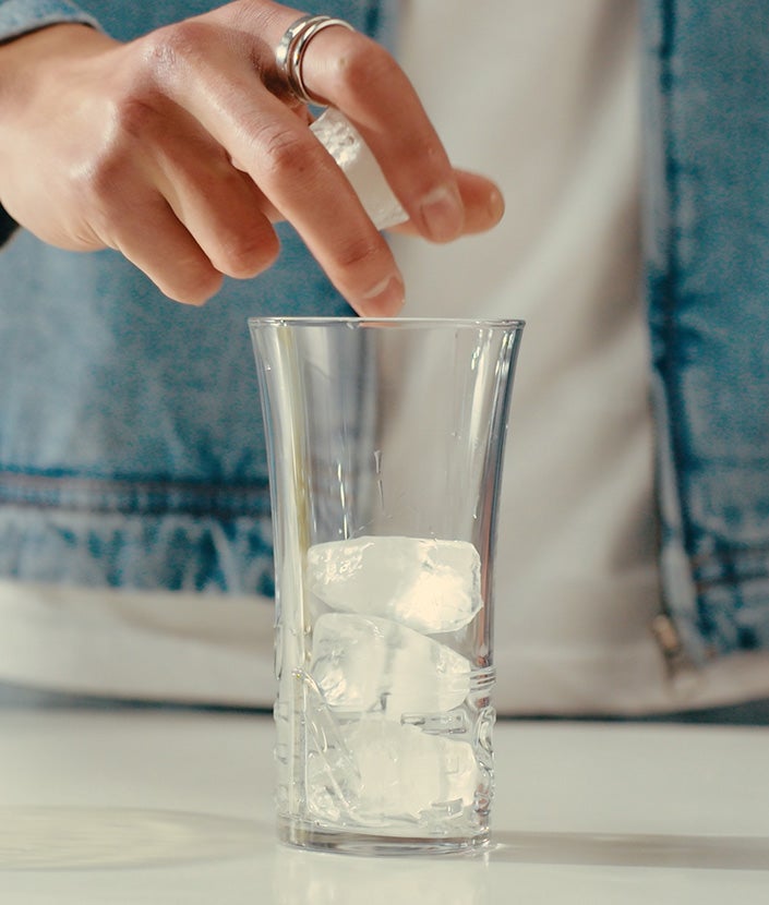 Ice cubes in a glass
