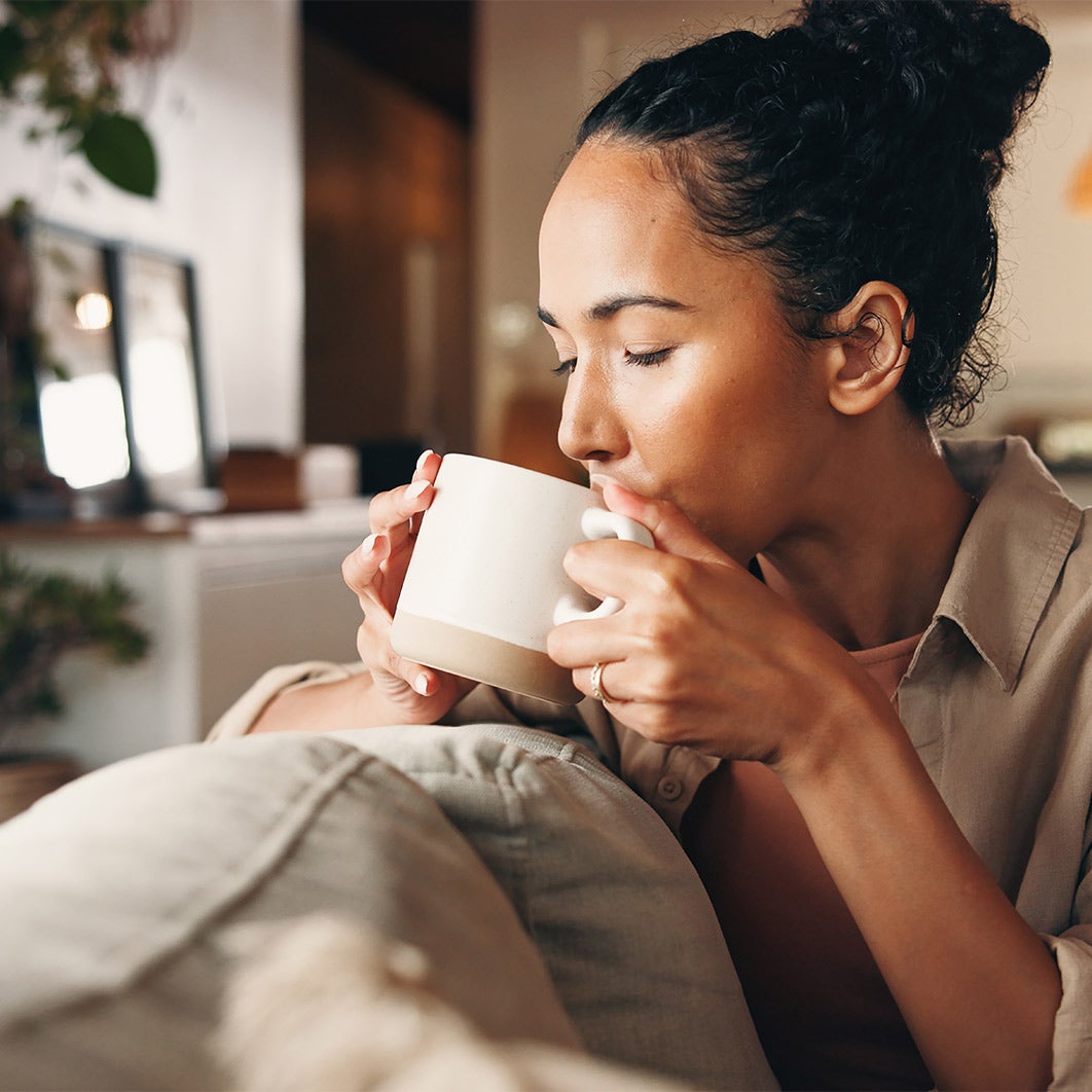Woman drinking coffee