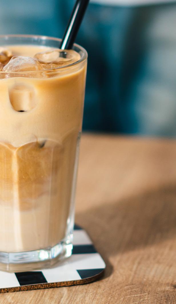 Iced flat white in a glass