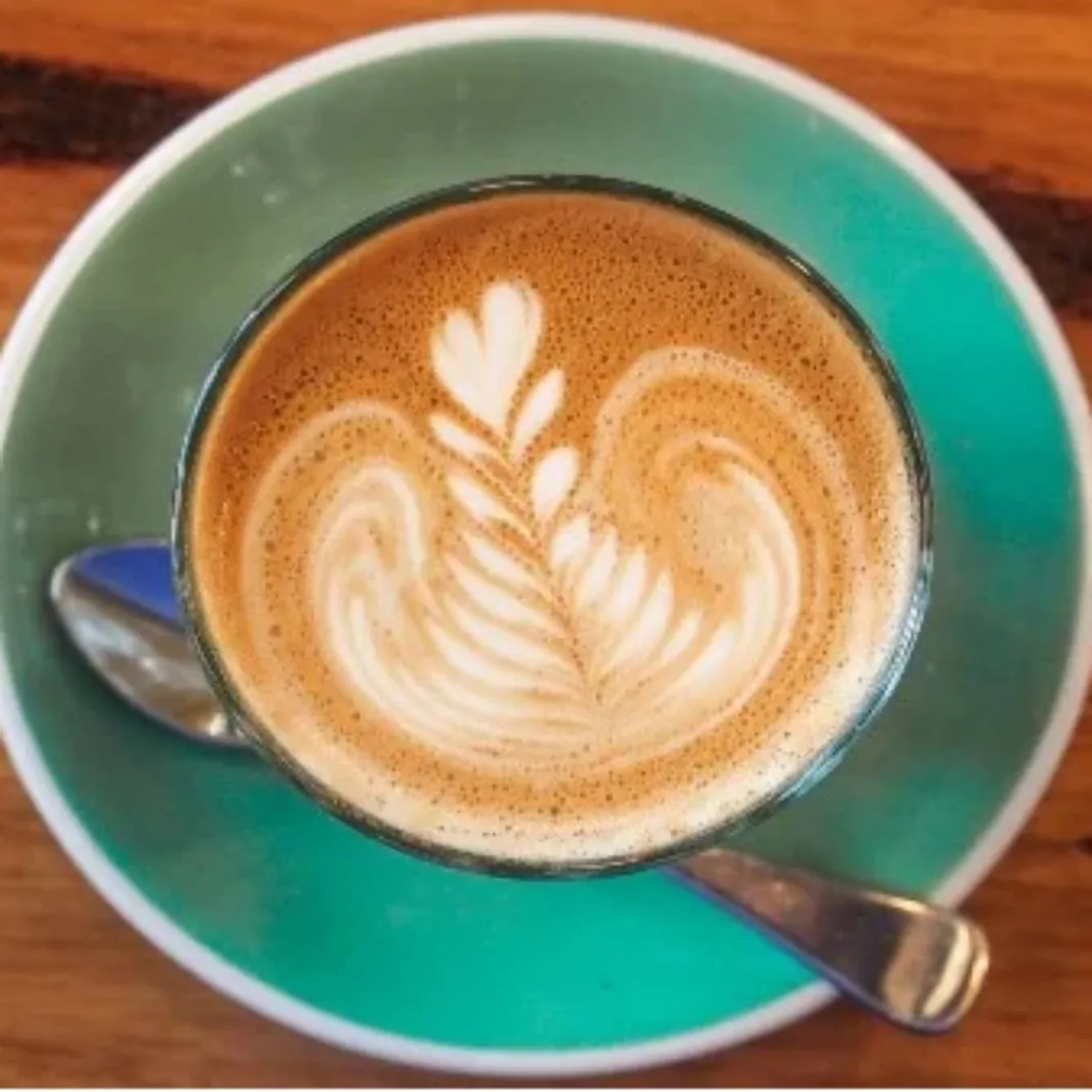 Cup of latte art coffee