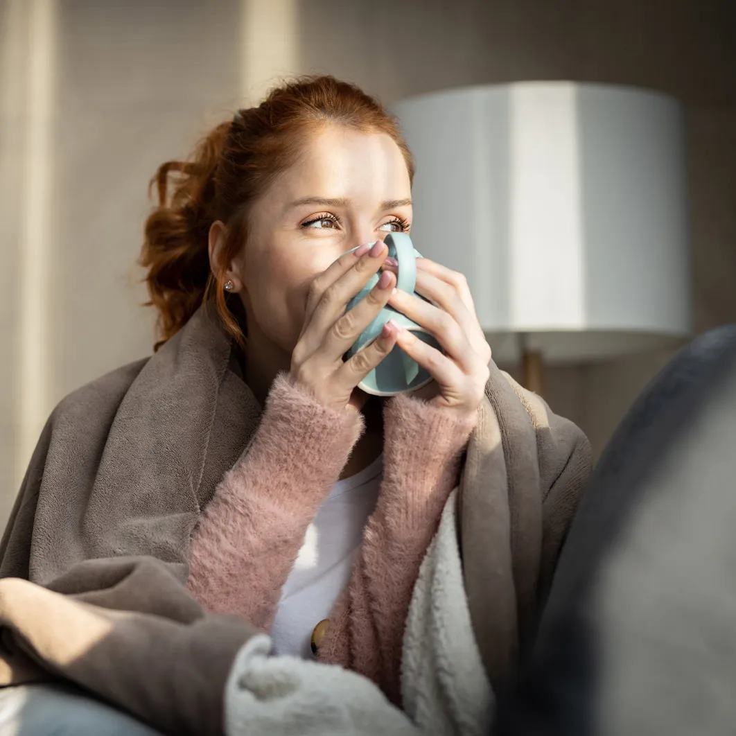 Woman drinking coffee