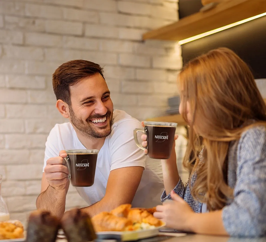 Couple sharing a coffee moment