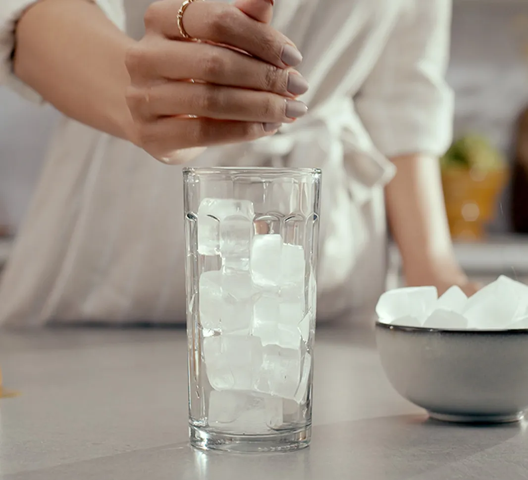 Ice in a glass