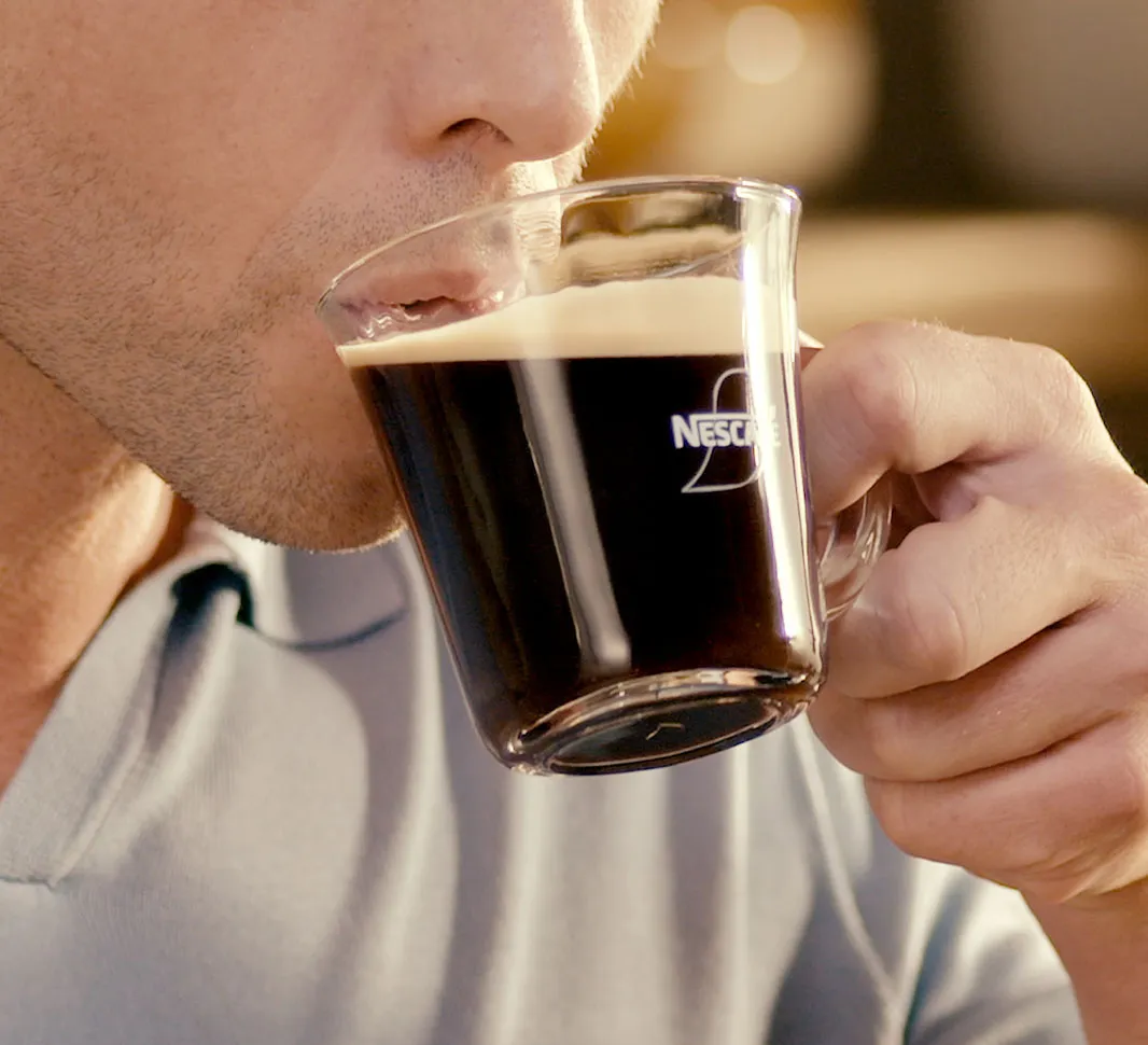 Sipping a cup of americano