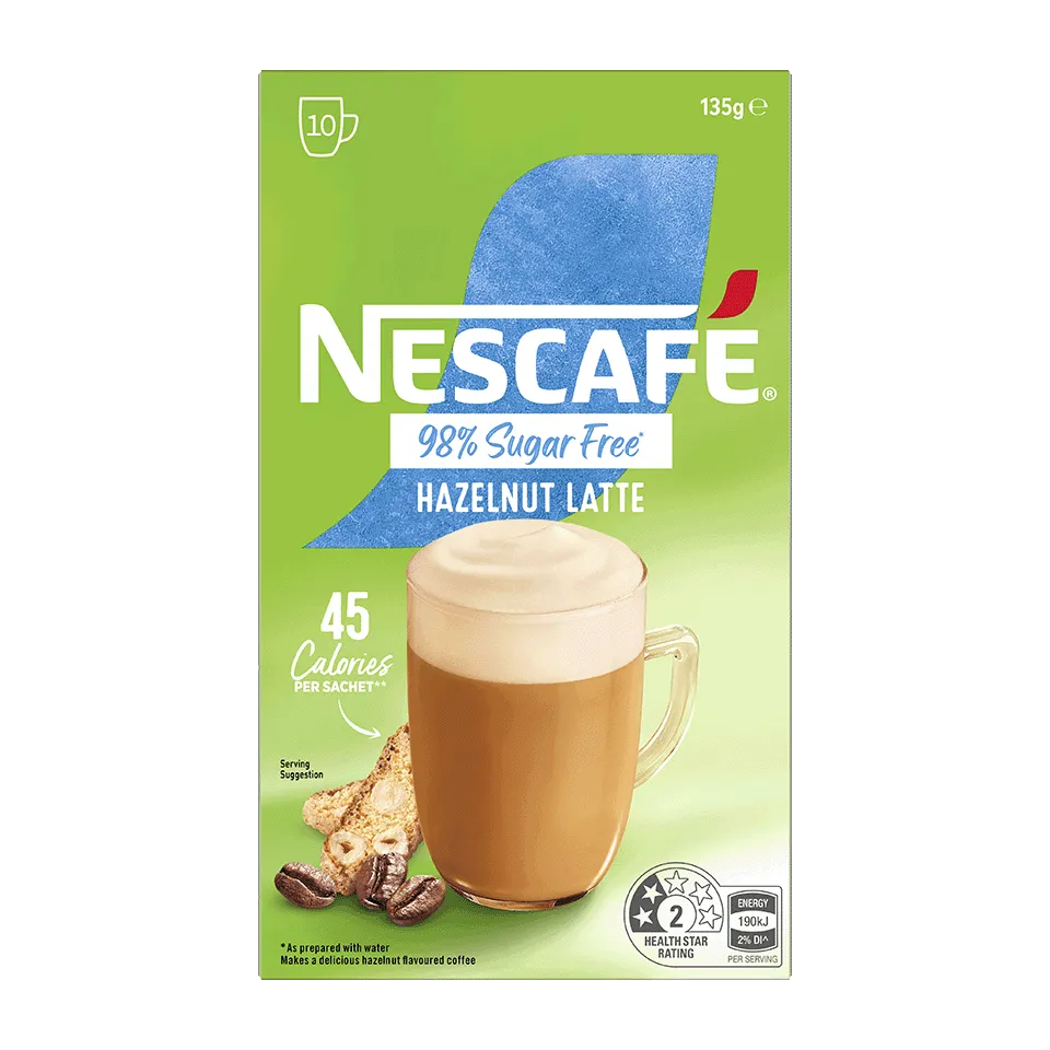 NESCAFÉ® 98% Sugar Free Hazelnut Latte sachets