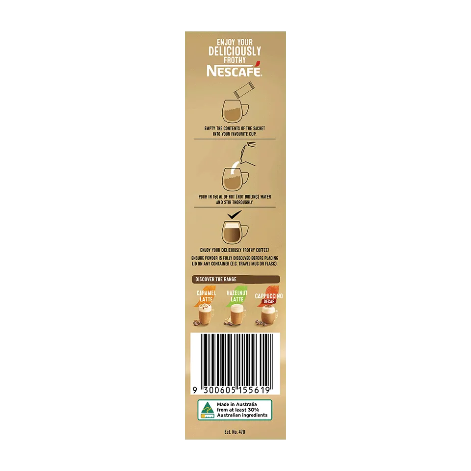 NESCAFÉ® Caramel Latte Decaf Sachets