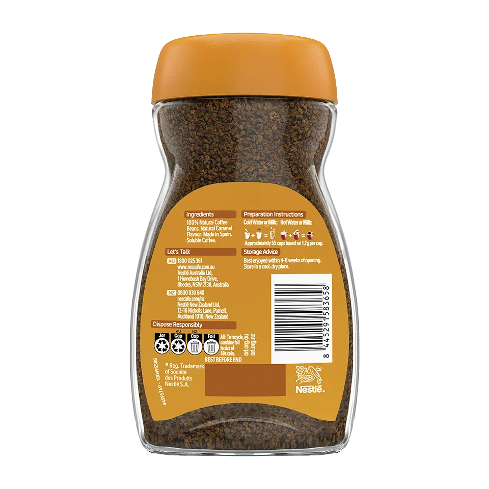 nescafé rich caramel jar