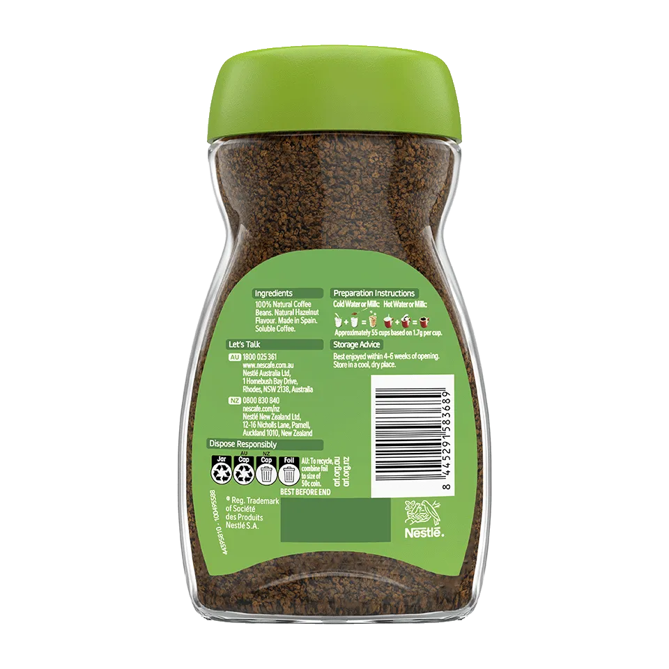Nescafé Smooth Hazelnut flavoured coffee