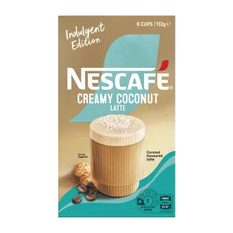 Nescafe Creamy coconut Latte Sachets pack artwork
