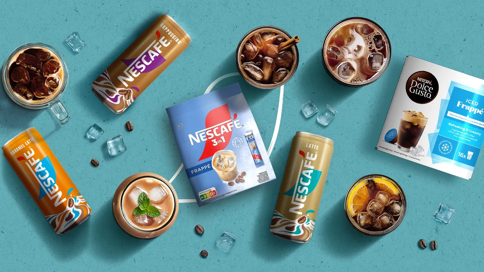 NESCAFÉ® šaltos kavos produktų asortimentas