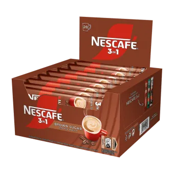 разтворимо nescafe 3в1 с кафява захар