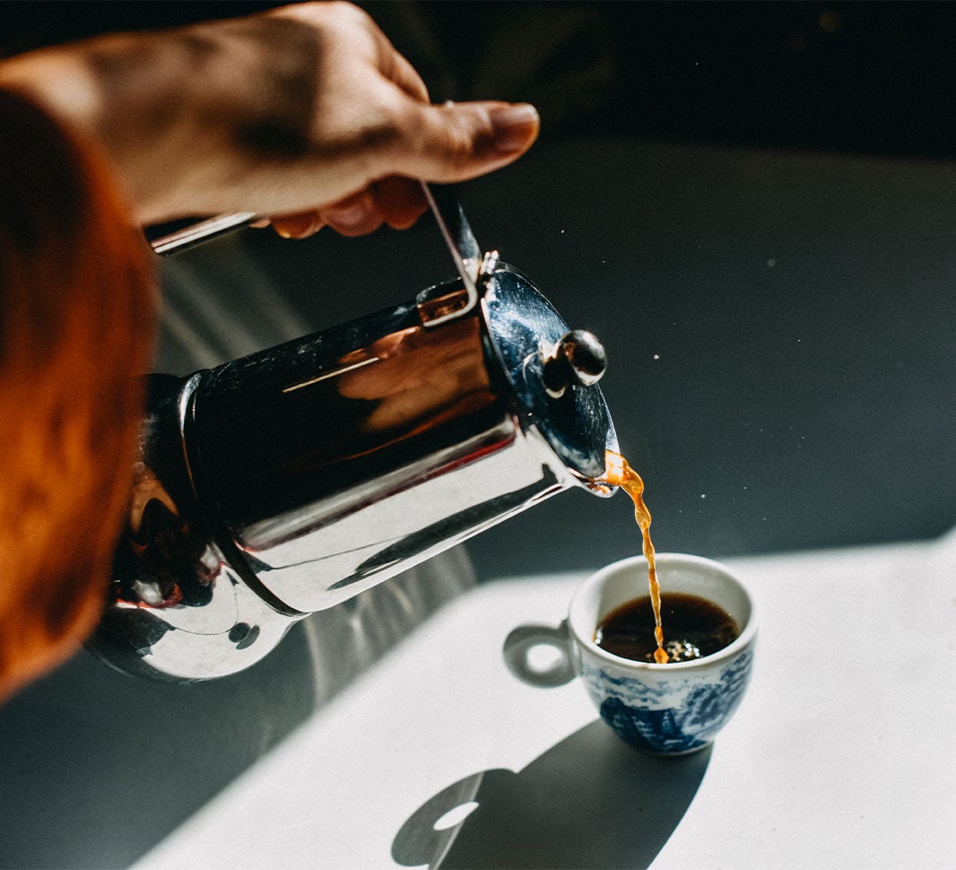 cafeteira italiana para café preto longo