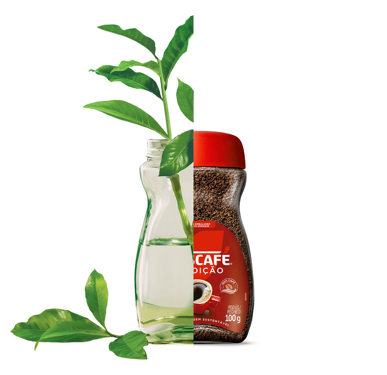 Demonstração da reutilização da embalagem de Nescafé