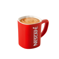taza roja de café nescafé