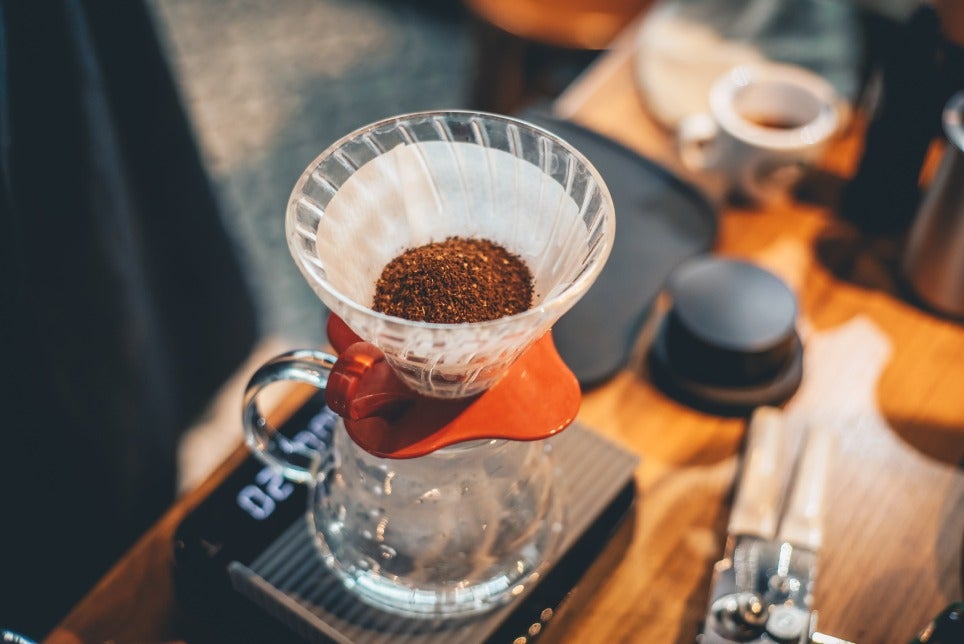 Pesar la cantidad de café