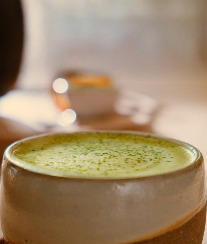 Toppings sobre el matcha