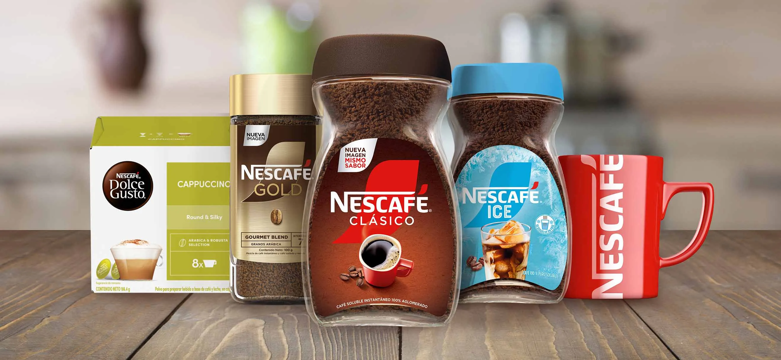 Banner de la gama completa de NESCAFÉ en la página de inicio
