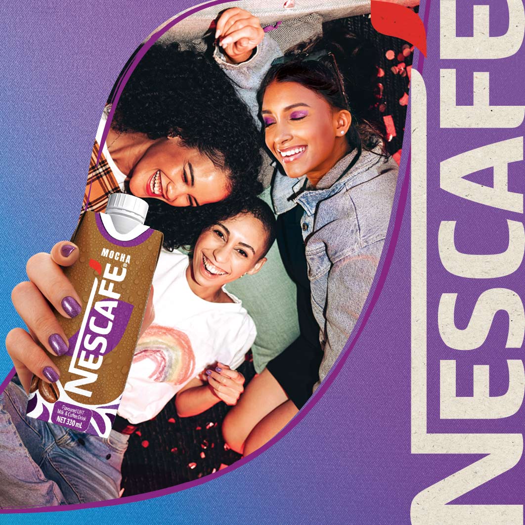 Friends holding Nescafe Ready-to-Drink Mocha