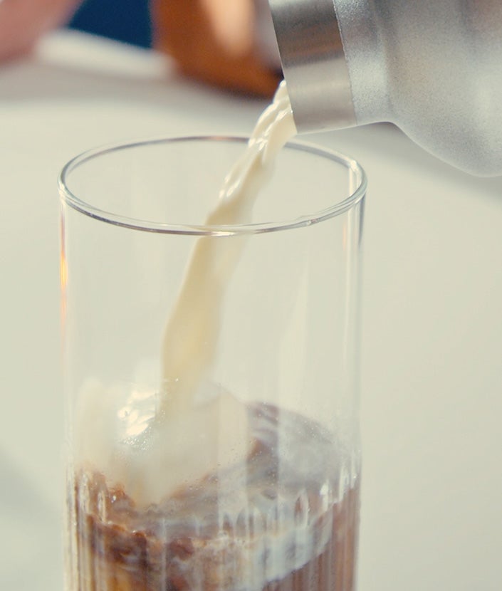 Pouring coffee in a glass