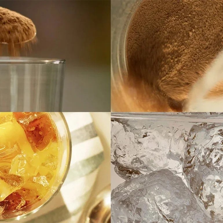 Étapes de la recette du NESCAFÉ Mango Frappé