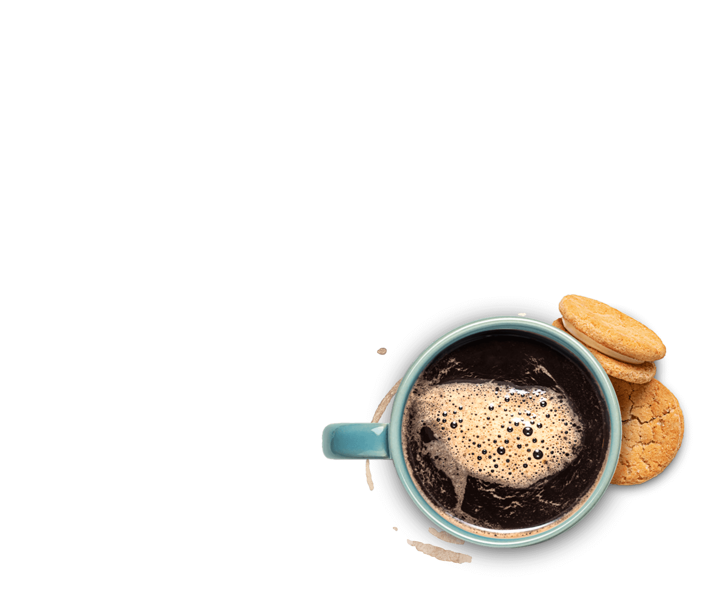 Capuccino con granos de café alrededor en taza transparente Stock Photo