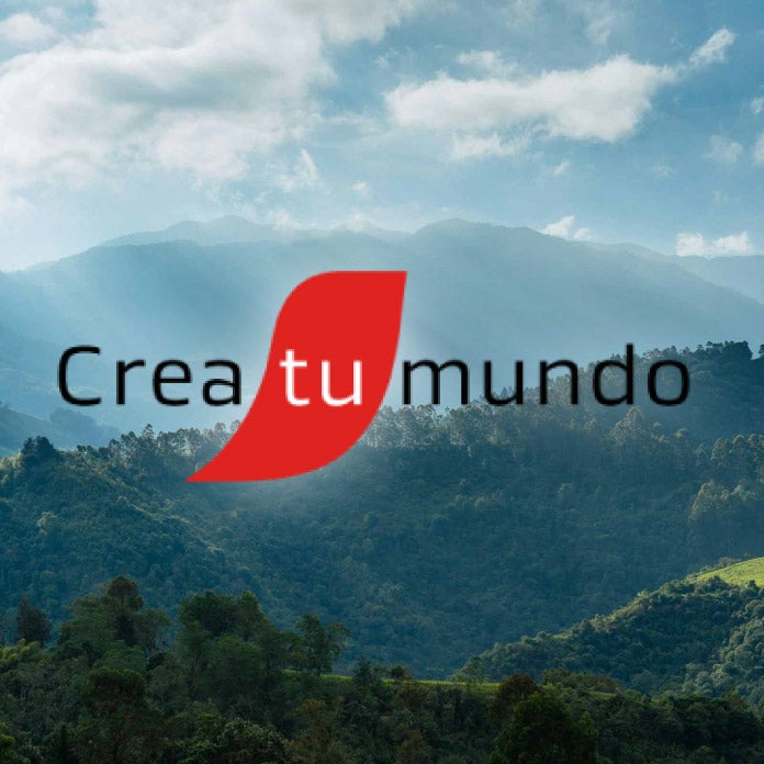Crea tu mundo con Nescafé sobre un paisaje de cafetales