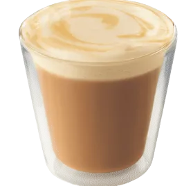Una espumosa taza de un Caramel Latte