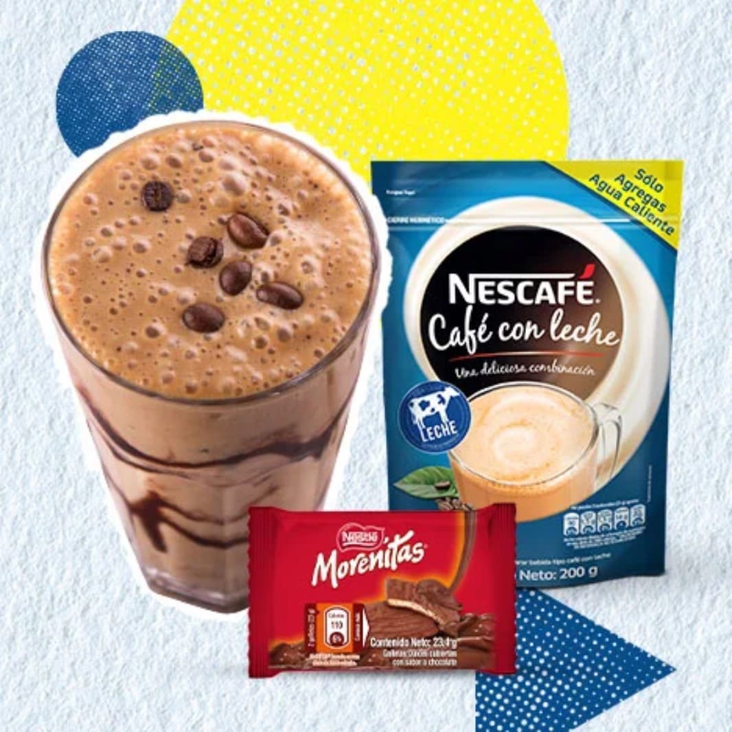 Batido Nescafé con leche y galleta 