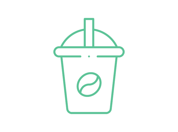 Un vaso de plástico.