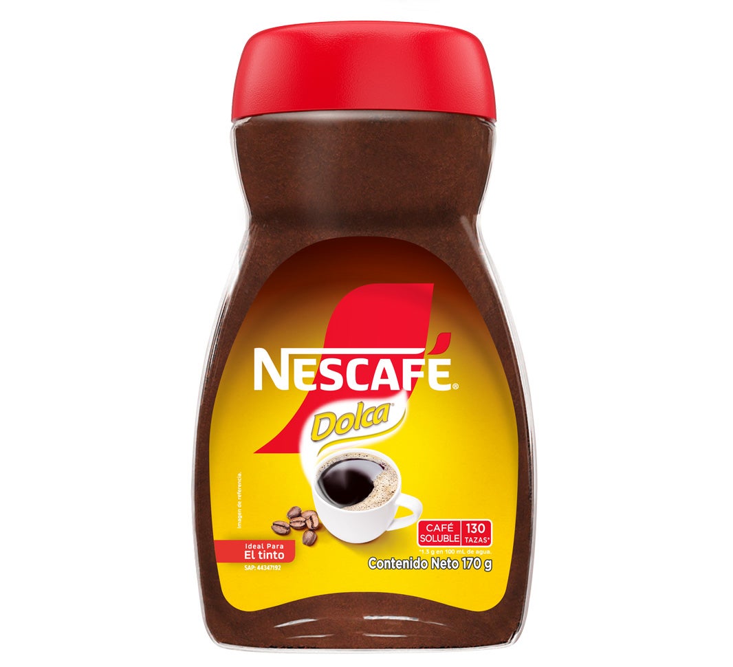 Presentación de NESCAFÉ® Dolca® en frasco para recargarte rápidamente