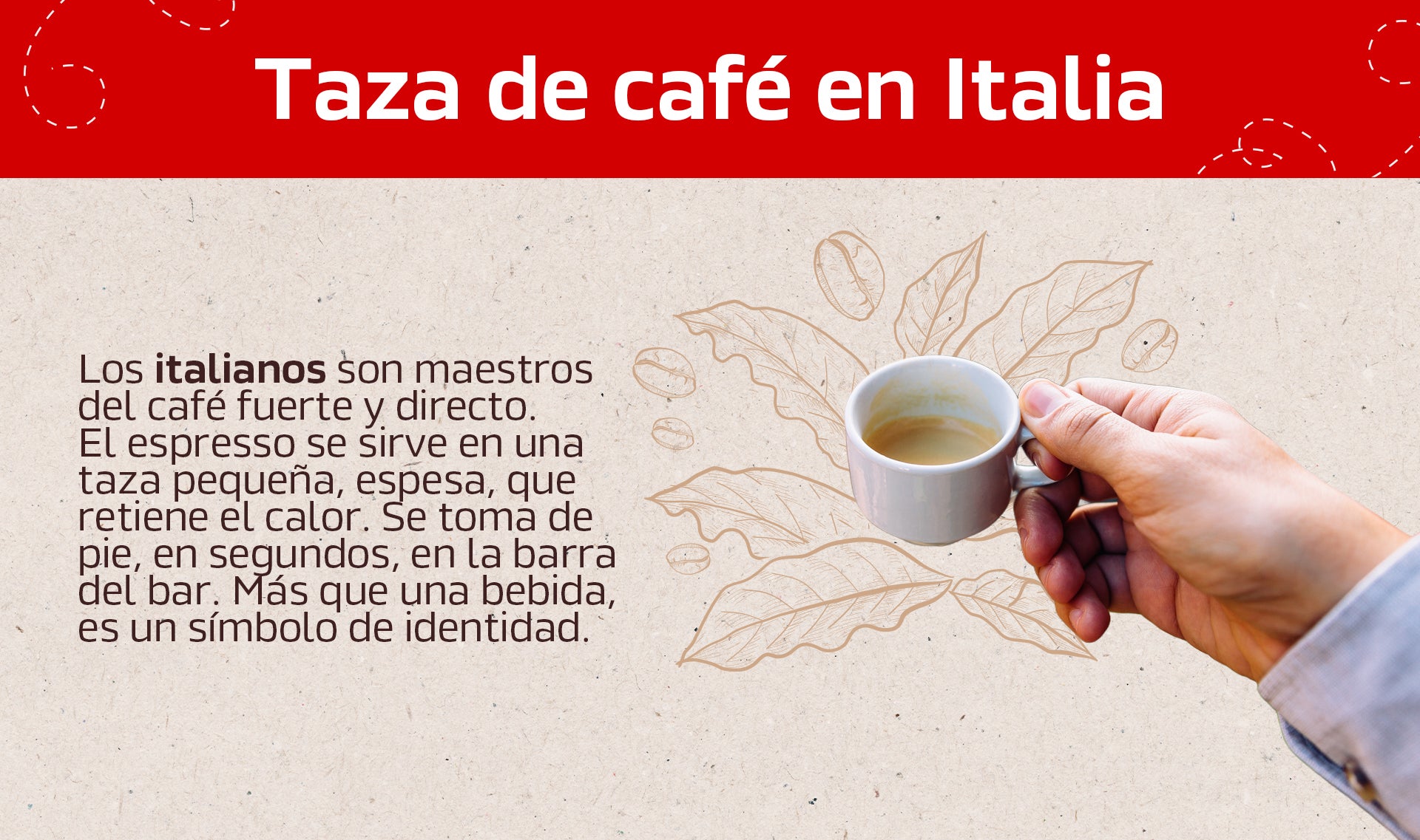 Taza de café de Italia - infografía