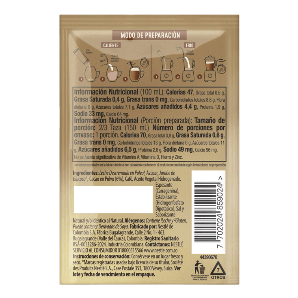 mokaccino sachet back