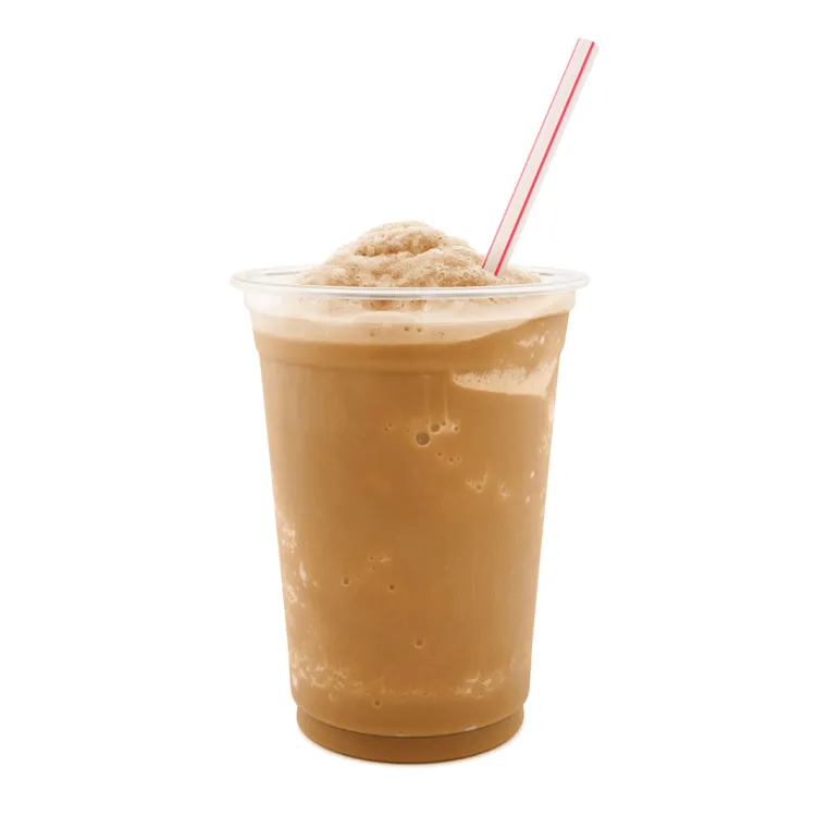 Una malteada de café presentada con un pitillo largo  