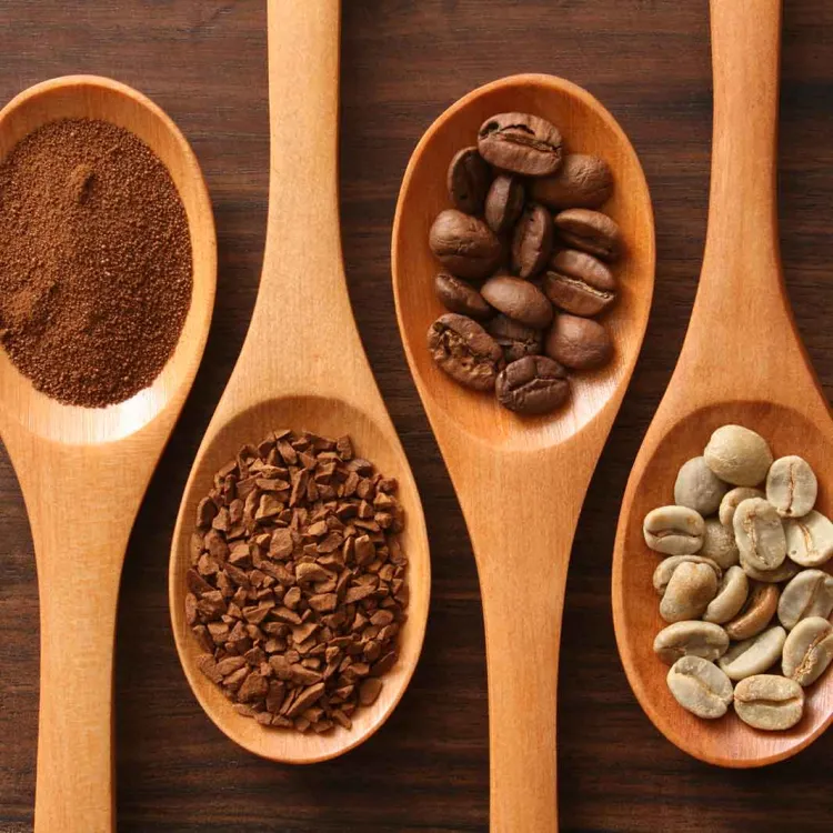 Diferentes preparaciones de las semillas de café