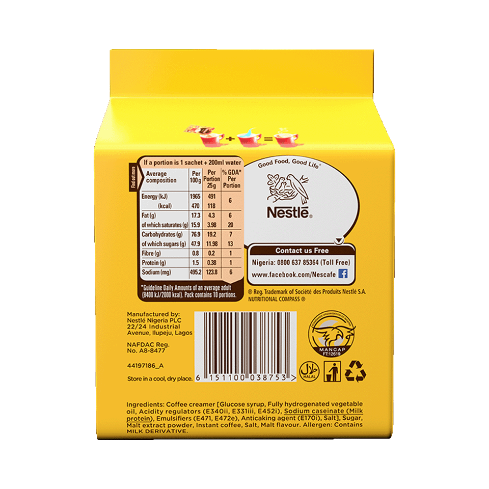 NESCAFÉ MALTY 3in1 POUCH back